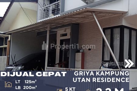 Jual Cepat Rumah Dalam Cluster Siap Huni di Ciputat Timur Tangerang Selatan - Griya Kampung Utan Residence