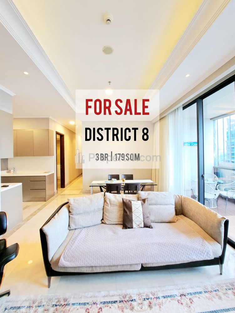 Jual Cepat Apartemen District 8, Furnished, 3+1 BR 179sqm, Bagus, Very Well Maintained, Direct Owner YANI LIM