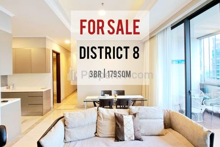 Jual Cepat Apartemen District 8, Furnished, 3+1 BR 179sqm, Bagus, Very Well Maintained, Direct Owner YANI LIM