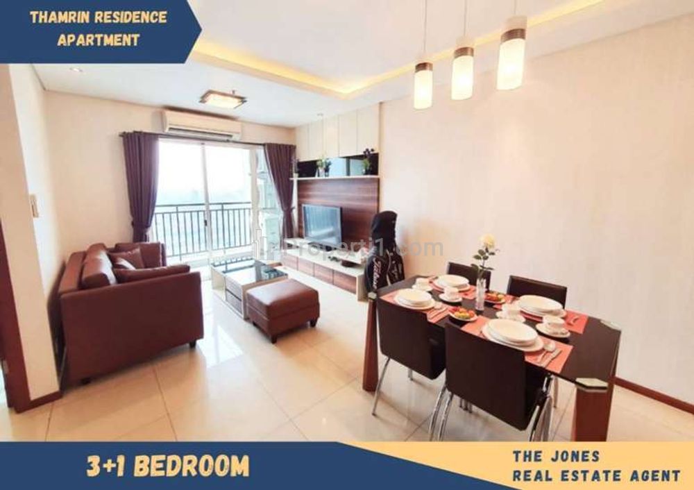 Sewa Apartemen Thamrin Residence Tower Chrysant Tipe 3+1 Bedroom Full Furnished, Dekat Mall Grand Indonesia, Plaza Indonesia, dan Thamrin