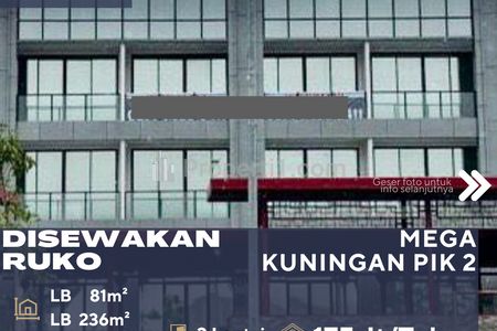 Disewakan Ruko Baru 3 Lantai di Mega Kuningan PIK 2