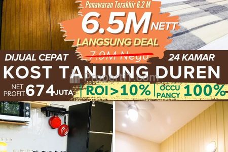 Dijual Kost di Jl. Lontar Raya, Tanjung Duren Utara, Grogol Petamburan, Jakarta Barat