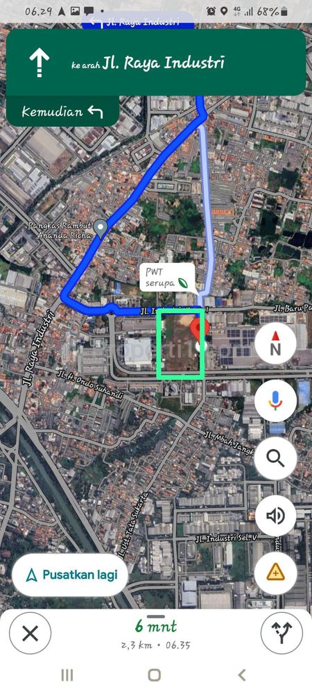 Jual Cepat Tanah HGB Luas 4 Hektar Dalam Kawasan Industri Jababeka, Cikarang, Bekasi, Jawa Barat