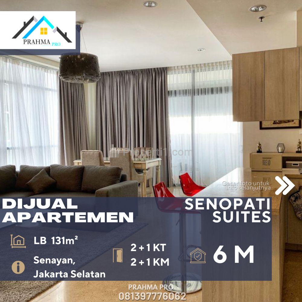 Jual Apartemen Senopati Suites 2BR Full Furnish di Senayan Jakarta Selatan