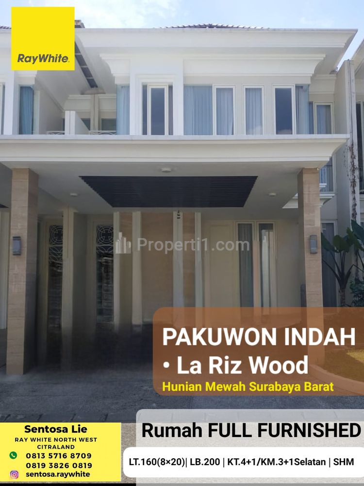 Dijual Rumah Pakuwon Indah La Riz Wood - La Riz Golf Residence Full Furnished Dekat Graha Family, Citraland, Pakuwon Mall