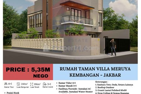 Dijual Rumah Taman Villa Meruya, Kembangan - Jakarta Barat