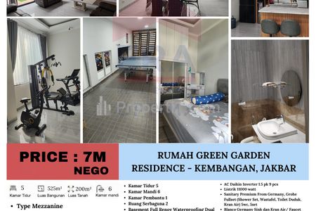 Dijual Rumah di Perumahan Mewah Green Garden - Kembangan, Jakarta Barat