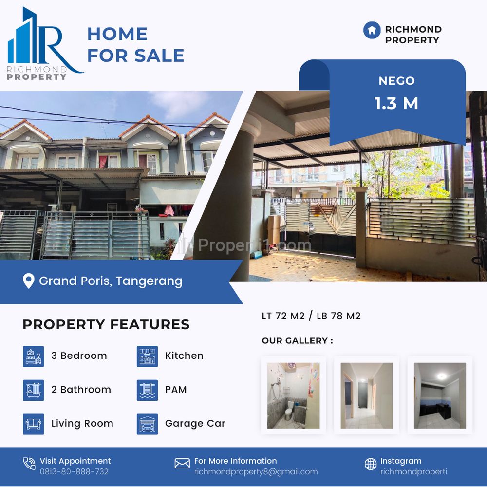 Dijual Rumah 2 Lantai Lokasi Grand Poris Tangerang Selatan