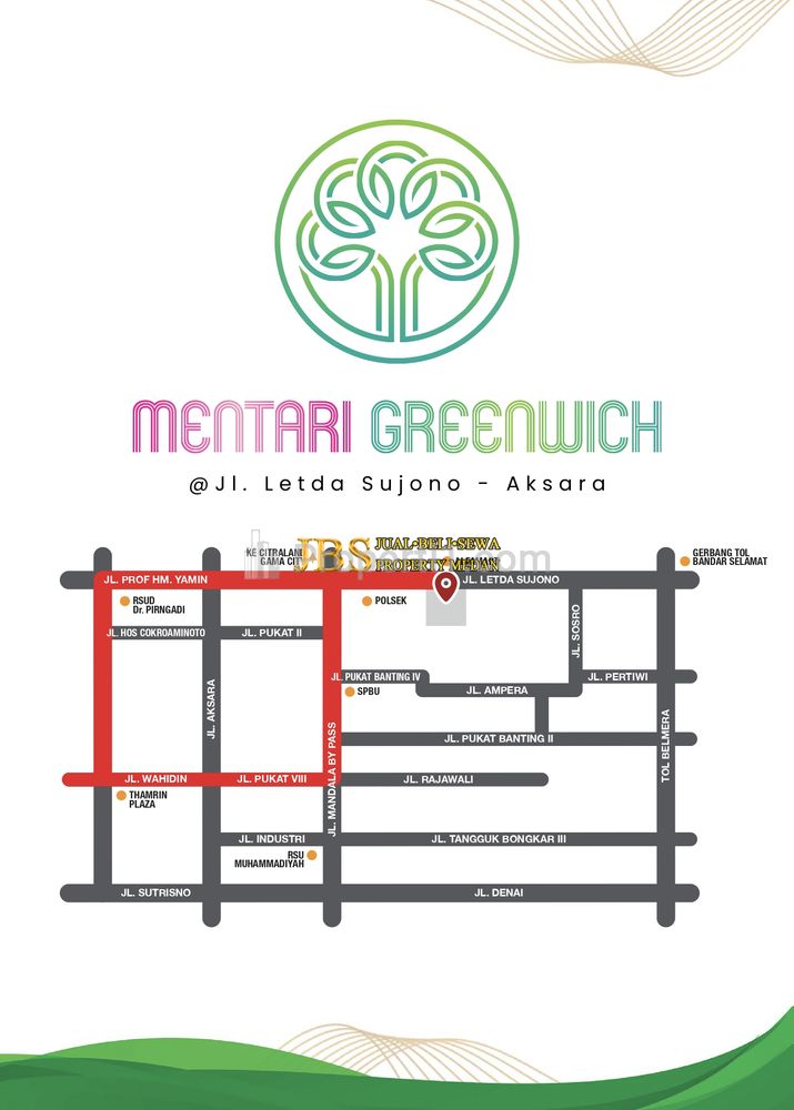 Jual Rumah 2,5 Tingkat di Komplek Mentari Greenwich Jalan Letda Sujono - Medan