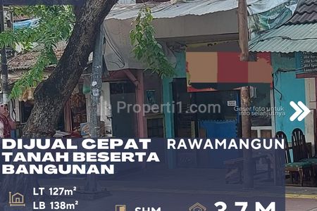 Dijual Tanah Beserta Bangunan di Atasnya Lokasi Sangat Strategis di Rawamangun Jakarta Timur