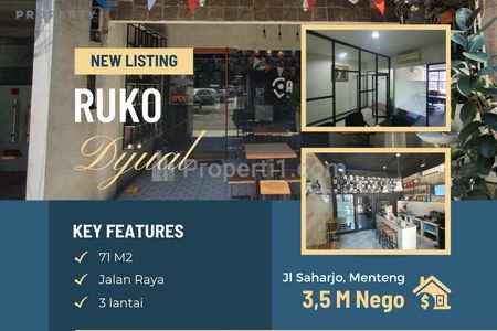 Dijual Ruko Saharjo 3 Lantai Lokasi Depan Jalan Raya di Jakarta Selatan