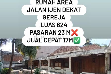 Dijual Rumah di Jalan Ijen Malang, Luas Tanah 624 m2