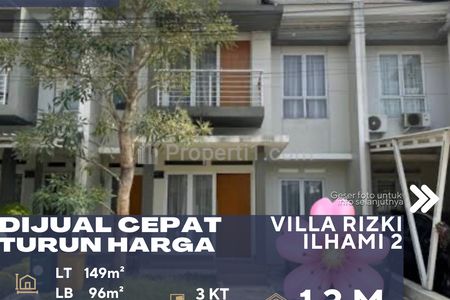 Dijual Murah BU Rumah Dalam Cluster Lingkungan Asri 2 Lantai Turun Harga di Sawangan Depok