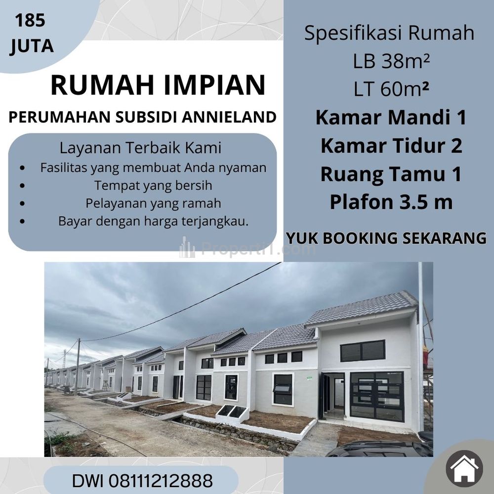 Dijual Rumah Minimalis Subsidi Annieland Banyak Bonusnya di Tangerang