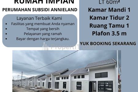 Dijual Rumah Minimalis Subsidi Annieland Banyak Bonusnya di Tangerang