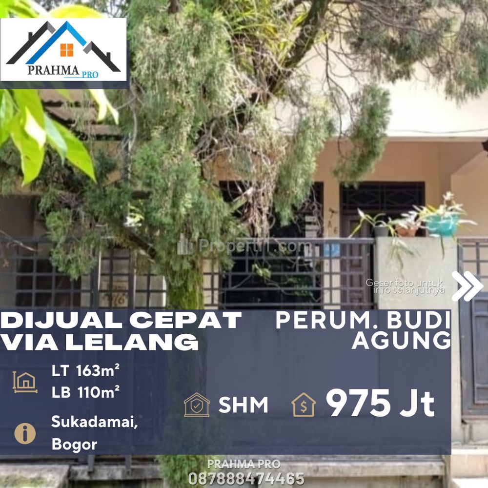 Jual Cepat Rumah Via Lelang di Sukadamai Bogor