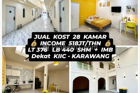 Jual Cepat Rumah Kost 27 Kamar Tidur SHM Full Terisi dekat KIIC Karawang