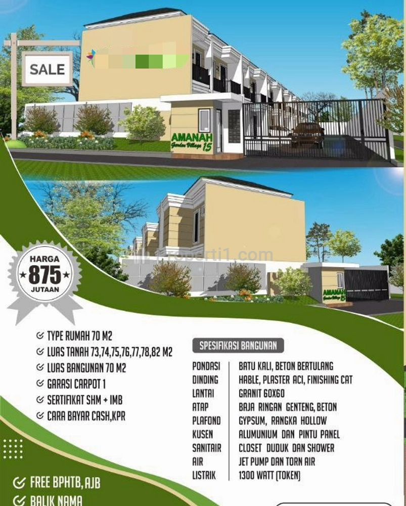 Dijual Rumah 2 Lantai di Pondok Benda, Pamulang, Tangerang Selatan