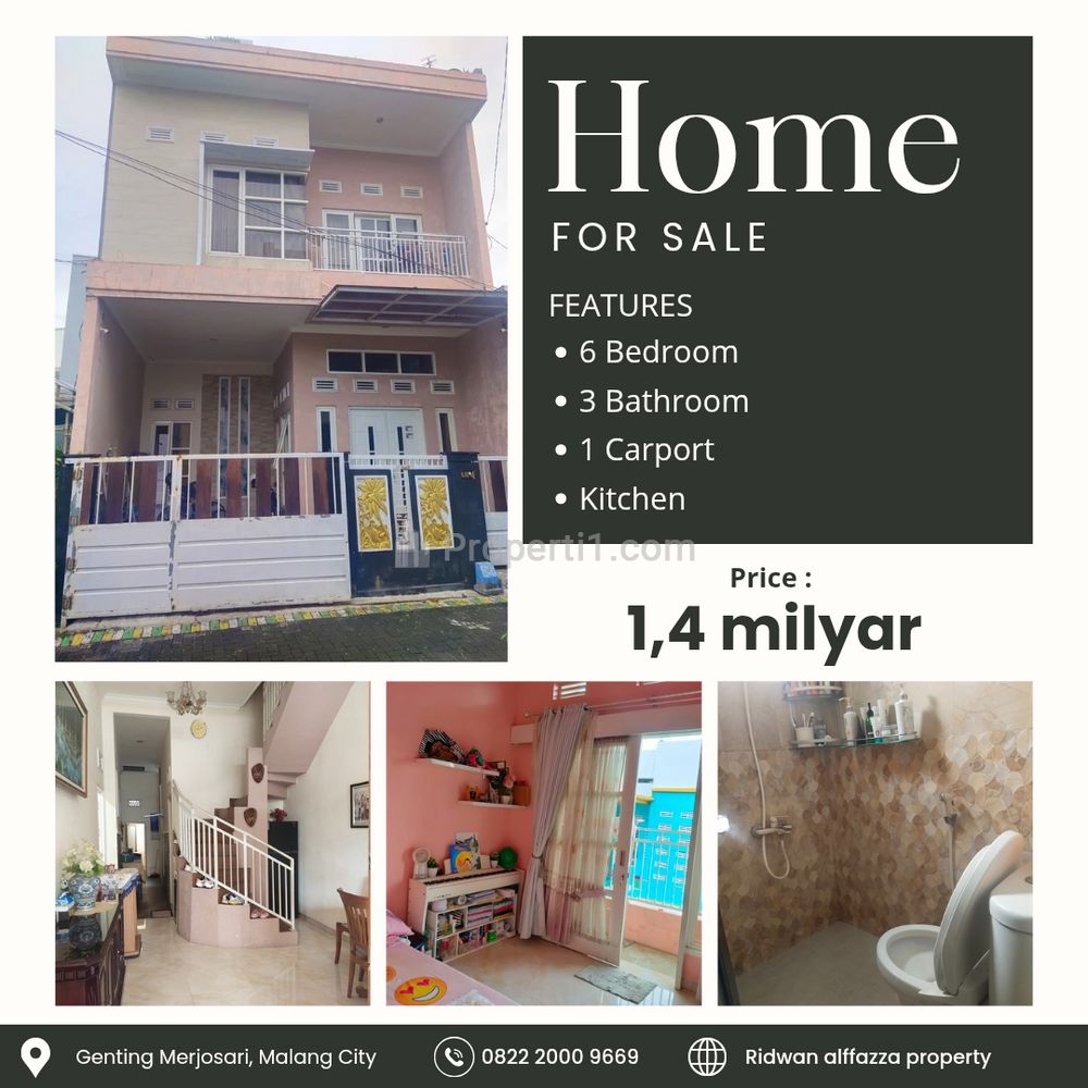 Dijual Cepat Rumah Murah Siap Pakai dan Strategis Area Merjosari Kota Malang