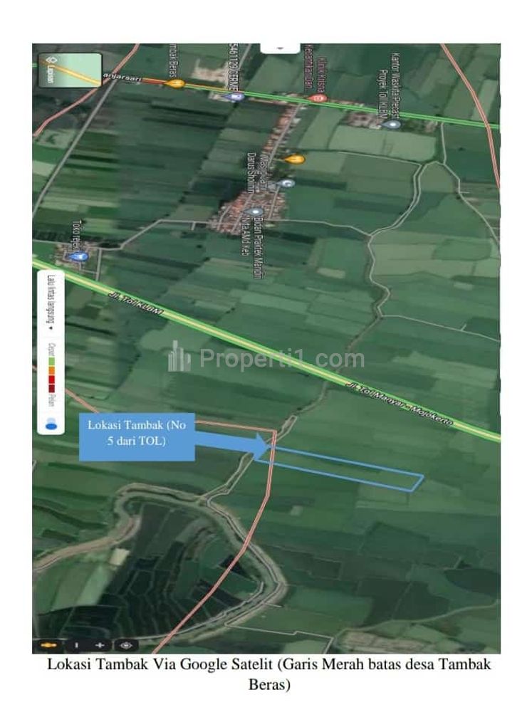 Dijual Tanah NOL Jalan Raya Tambak Beras - Cerme - Gresik - Jawa Timur - STRATEGIS Dekat Akses Jalan TOL