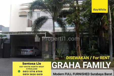 Disewakan Rumah Graha Family Full Furnished Dekat Pakuwon Mall, Citraland, Royal Residence, Dian Istana, Surabaya