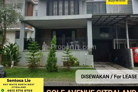 Disewakan Murah Rumah Citraland Golf Avenue - Somerset Surabaya Full Furnished Dekat Universitas Ciputra, Palimanan Golf