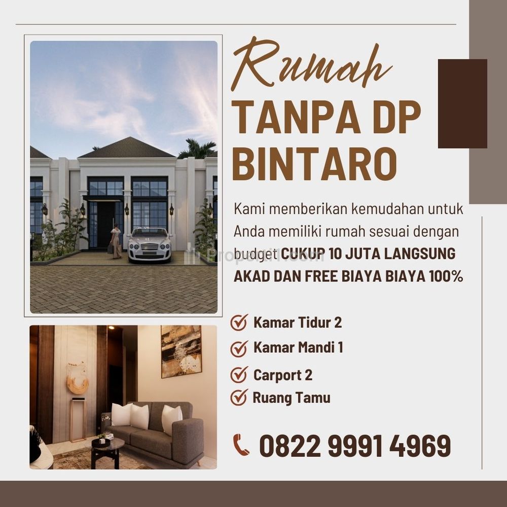 Dijual Rumah Tanpa DP Free Biaya-biaya di Bintaro Serpong