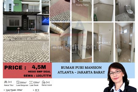 Dijual Rumah Puri Mansion Atlanta - Kembangan, Jakarta Barat