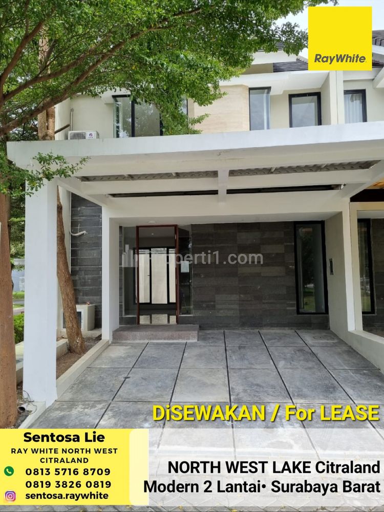 Disewakan Rumah Murah Luas di North West Lake Citraland Surabaya Plus 3 Unit AC Spesial Lokasi Depan Kolam Renang Langsung
