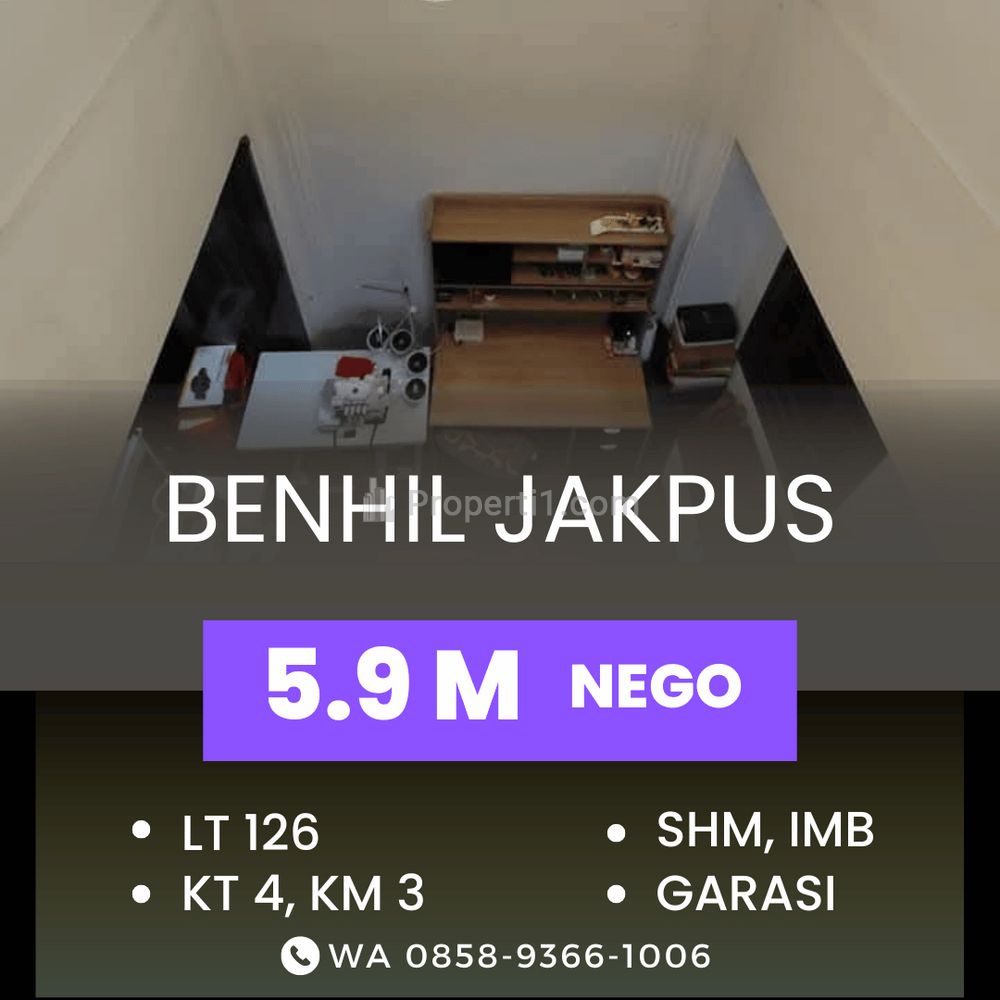 Jual Rumah di Benhil / Bendungan Hilir Jakarta Pusat, 2.5 Lantai Dekat ke Sudirman