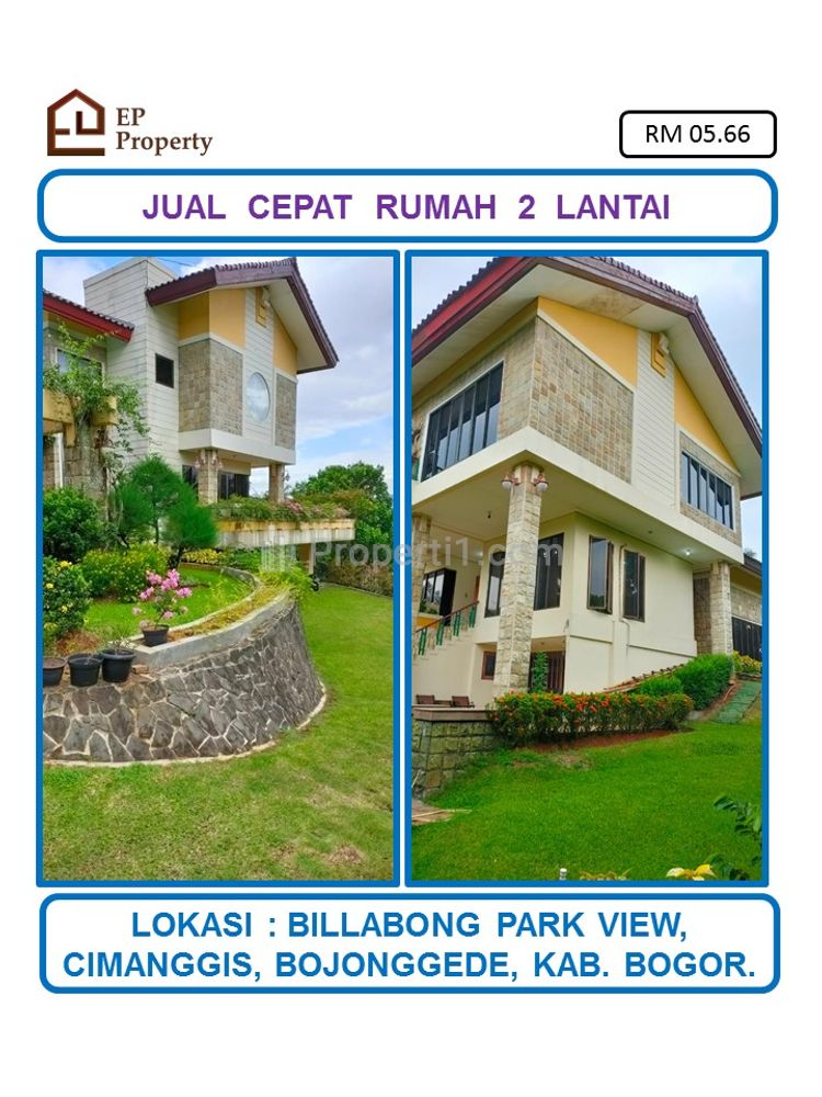 Jual Cepat Rumah 2 Lantai SHM Harga Spesial di bawah NJOP di Billabong Park View, Cimanggis, Bojonggede, Kabupaten Bogor