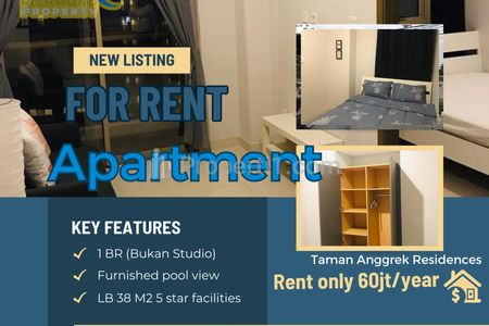 Sewa Apartemen Taman Anggrek Residences STC 15 Full Furnished, 1 BEDROOM BUKAN STUDIO 