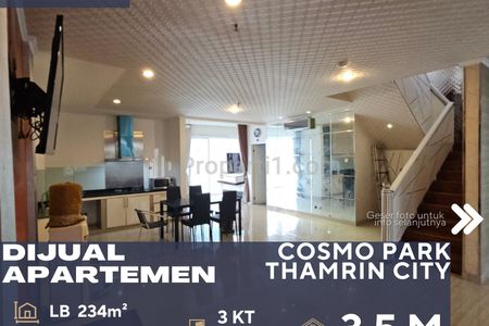 Dijual Apartemen Cosmo Park Thamrin City Full Furnish 3BR di Tanah Abang Jakarta Pusat