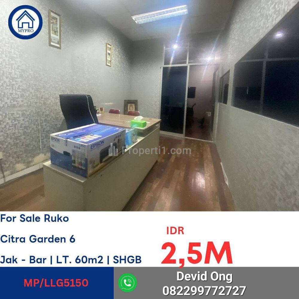 Dijual Lelang Ruko MURAH di Citra Garden 6, Jakarta Barat