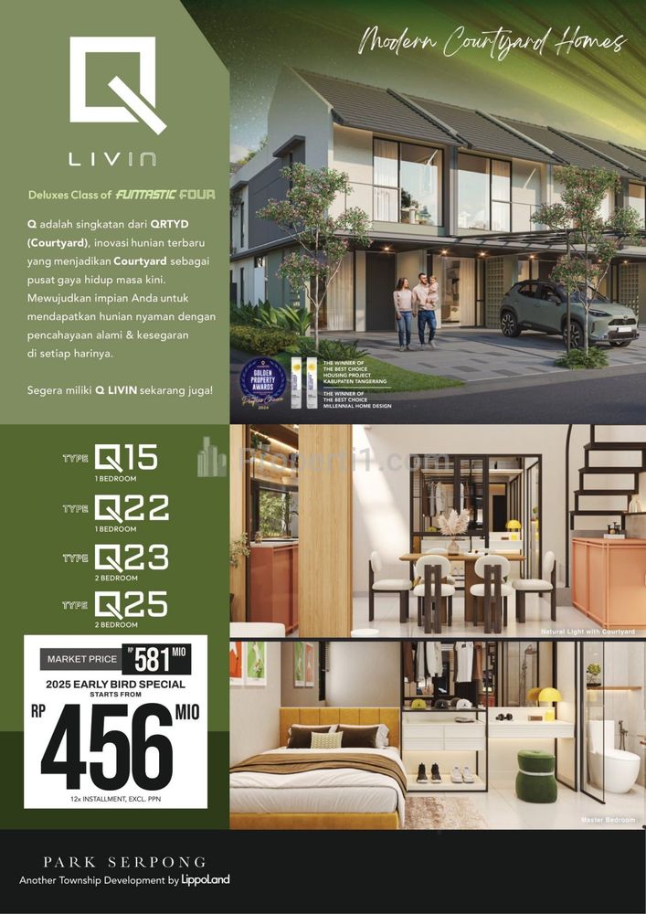 Dijual Rumah Park Serpong Original Livin Funtastic Four