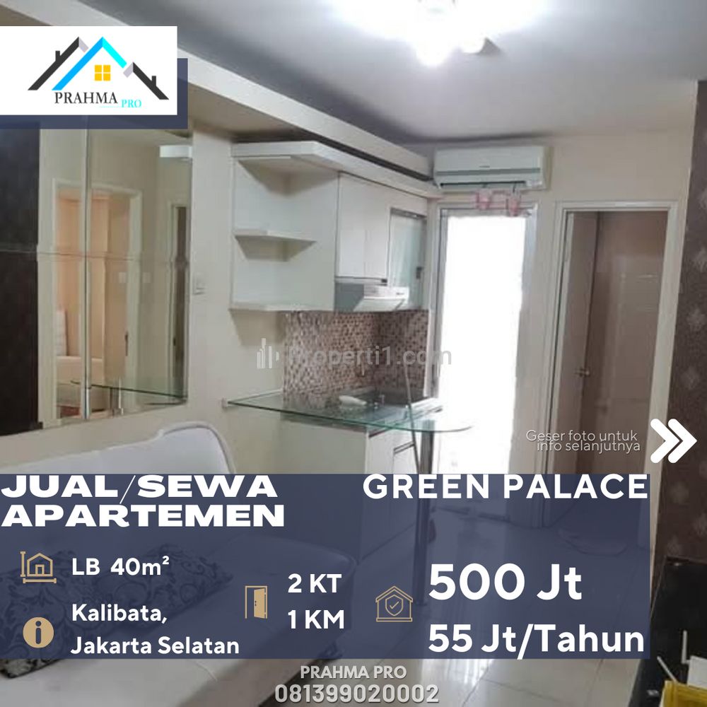 Dijual atau Disewakan Apartemen Green Palace 2BR Fully Furnished di Kalibata Jakarta Selatan