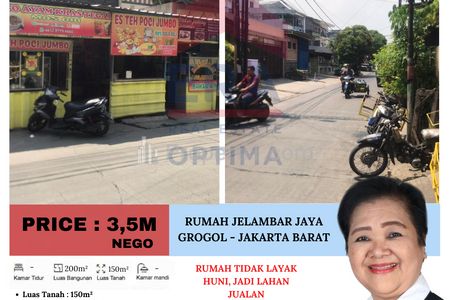 Dijual Rumah di Jelambar Jaya, Grogol - Jakarta Barat