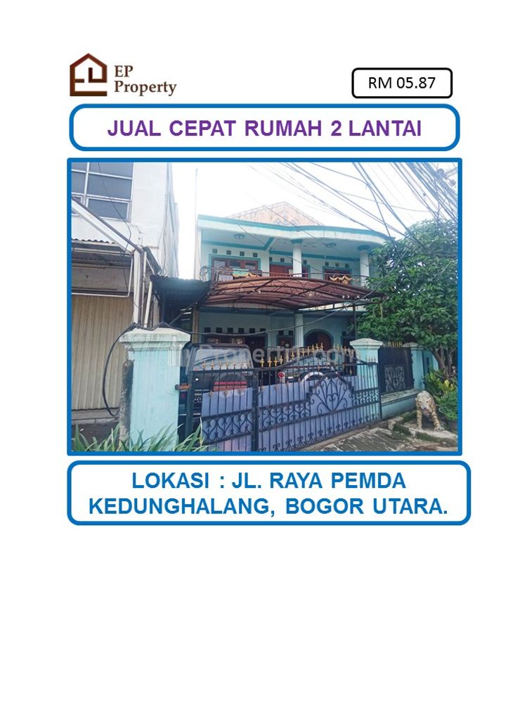 Jual Cepat Rumah 2 Lantai SHM di Jl. Raya Pemda Kedunghalang, Bogor Utara, Kota Bogor