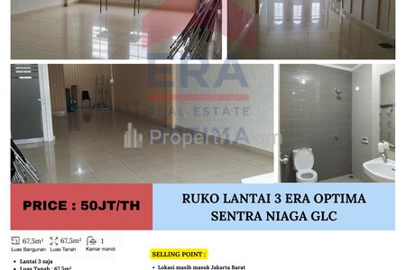 Disewakan Ruko Lantai 3 di Sentra Niaga Green Lake City - Jakarta Barat