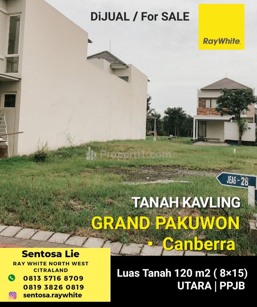 Dijual Tanah Kavling 120 m2 Grand Pakuwon Canberra Dekat Food Junction, Sekolah Sampoerna Academy, Sekolah Gloria, Surabaya Grammar School