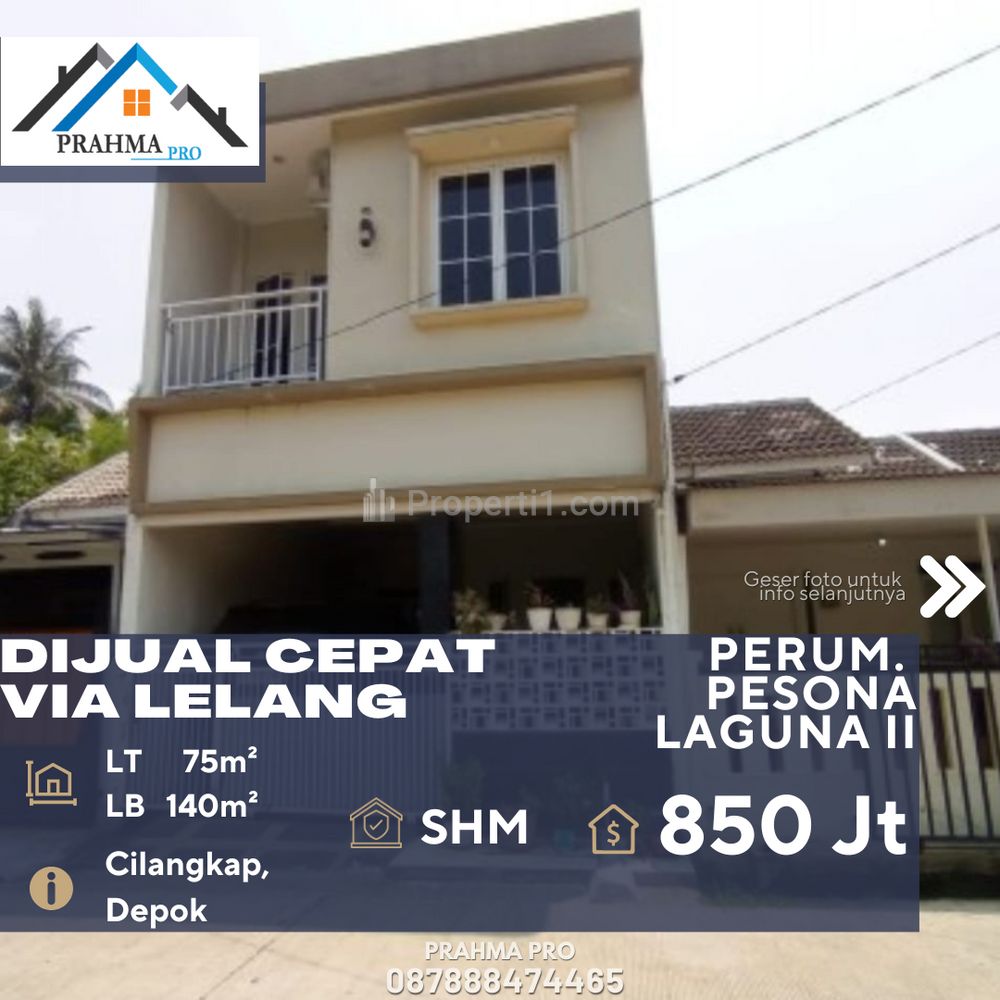 Dijual Cepat Rumah Via Lelang di Perum. Pesona Laguna Cimanggis II Tapos Depok