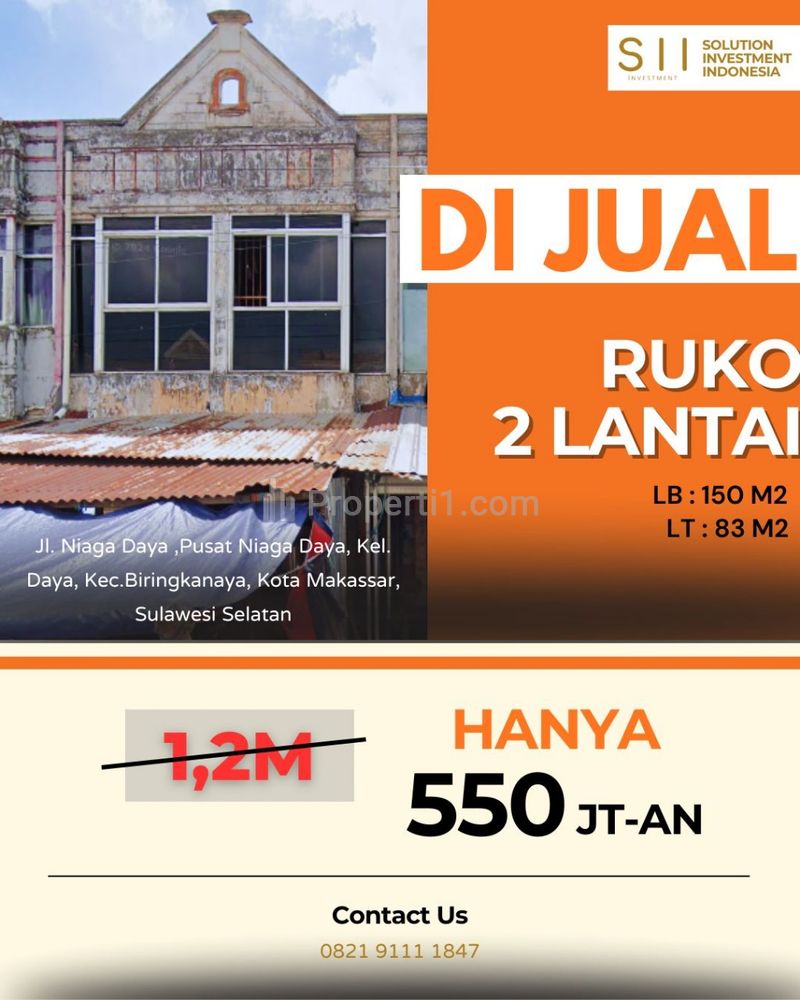Dijual Ruko Strategis Pusat Niaga di Biringkanaya, Makassar