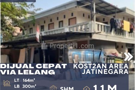 Dijual Cepat Rumah Kost dan Ruko Via Lelang di Daerah Jatinegara Jakarta Timur