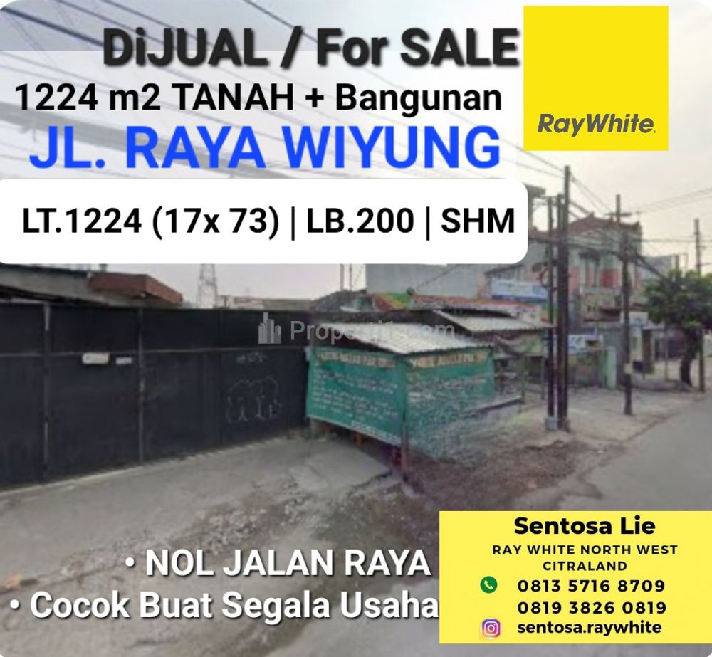 Dijual Tanah + Bangunan Nol Jalan Raya Wiyung Dekat Showroom Wuling Komersial Area Cocok Buat Segala Usaha di Surabaya