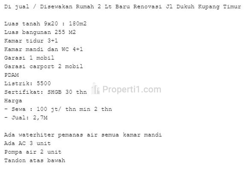 Jual Rumah di Surabaya Barat Dukuh Kupang Timur - WA 0817-7076-7473