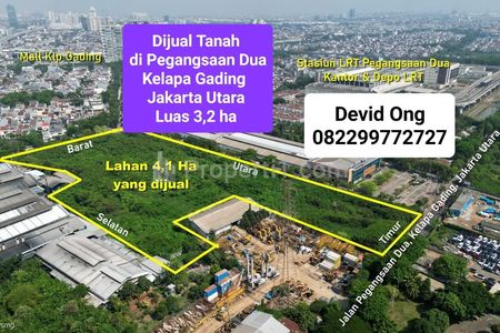 Dijual Tanah Pegangsaan Dua di Kelapa Gading, Jakarta Utara