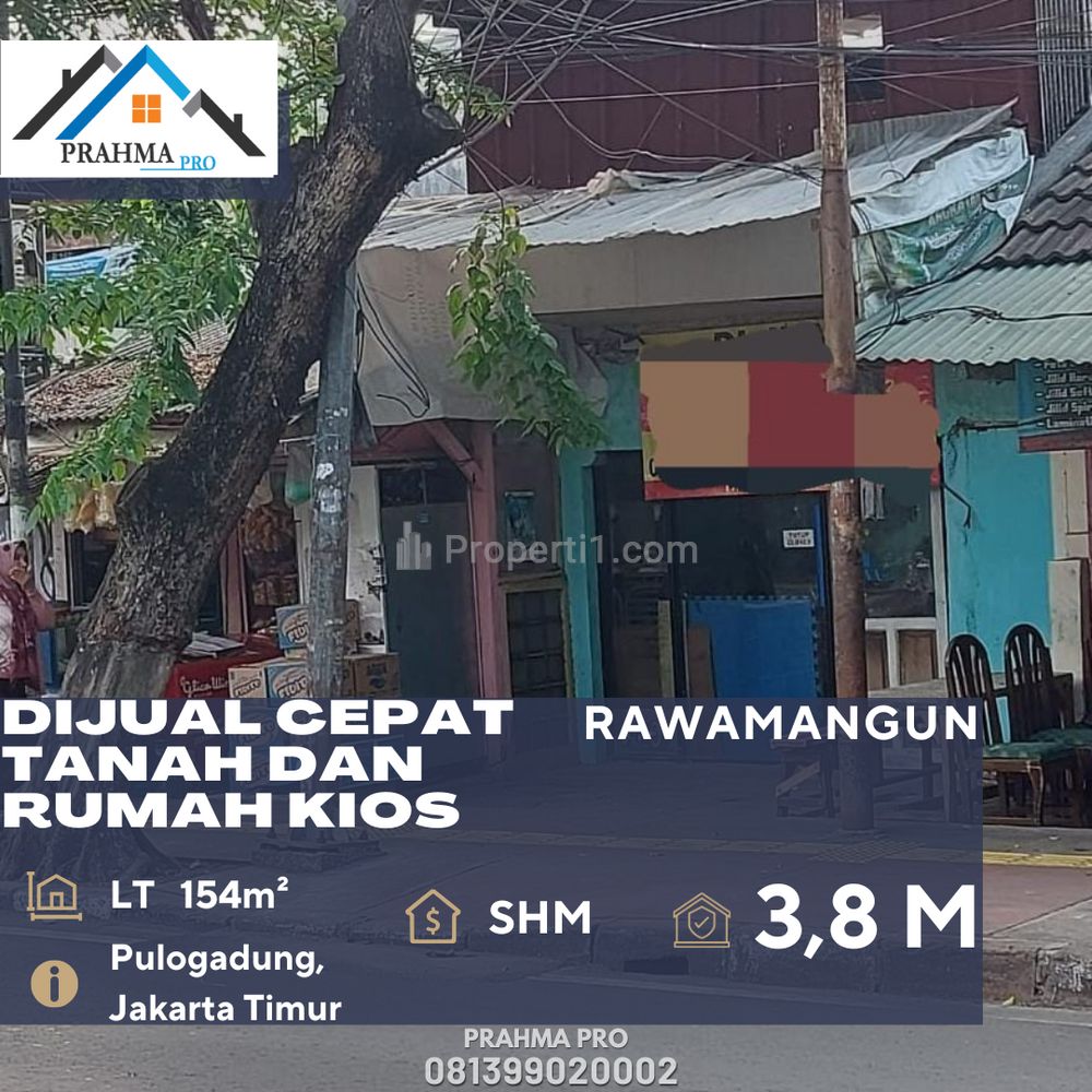 Dijual Tanah Beserta Bangunan di Atasnya Lokasi Sangat Strategis di Rawamangun Jakarta Timur