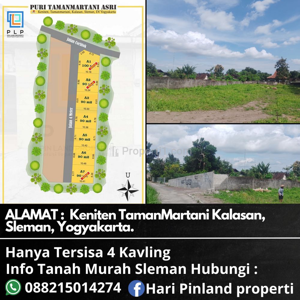 Dijual Murah Tanah Kavling Lokasi Strategis Dekat Pasar Prambanan, Sleman
