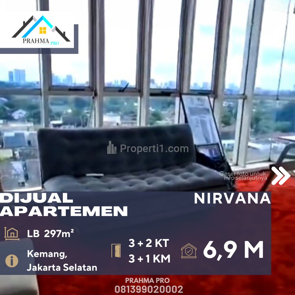 Dijual Apartemen Nirvana 3BR Semi Furnished di Kemang Jakarta Selatan