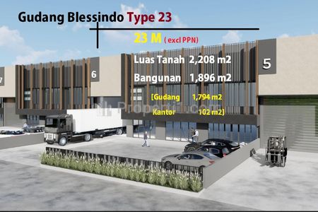 Dijual Gudang Modern 3 in 1 di Legok Karawaci Tangerang